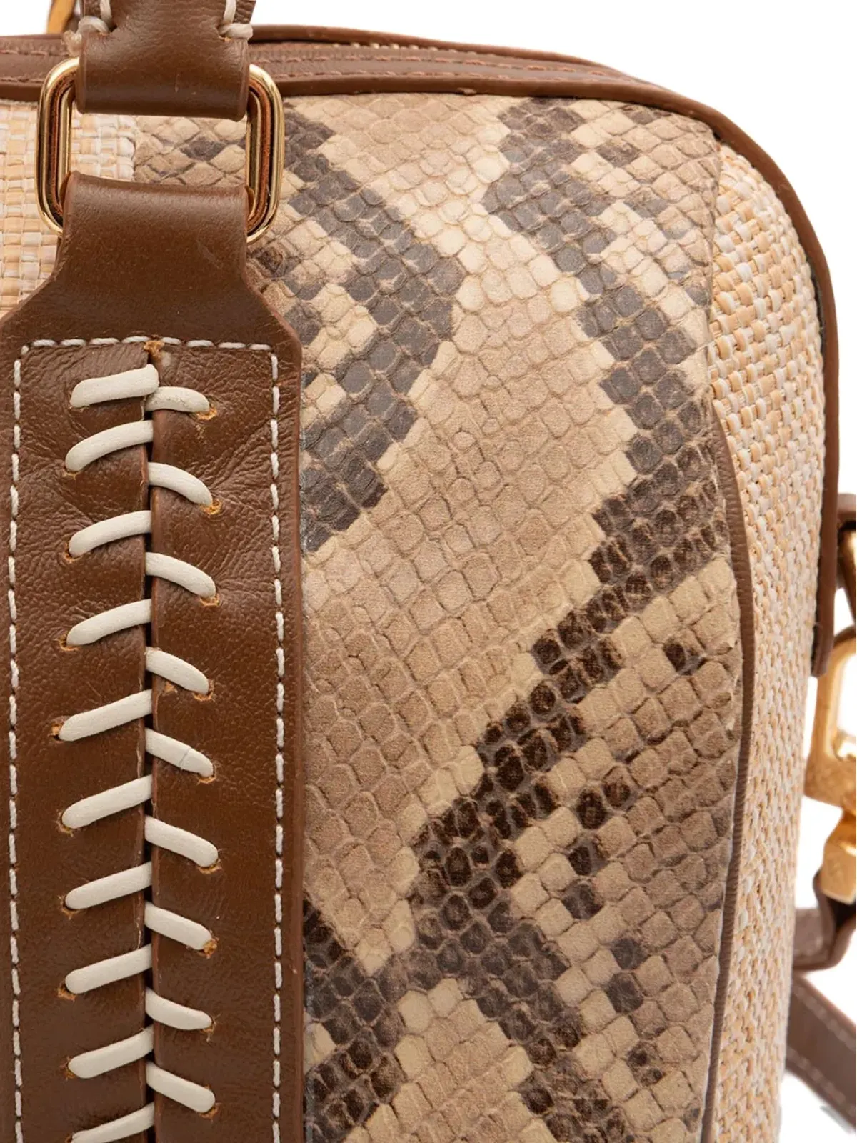Isla Maia Bowling snakeskin stitched tote bag - 画像4