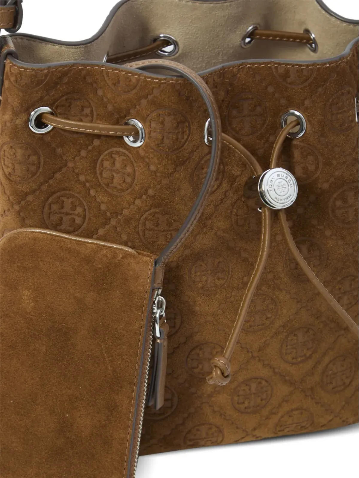 Tory Burch T Monogram スエード バケットバッグ - Brown - 画像4