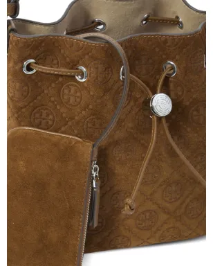 Tory Burch T Monogram スエード バケットバッグ - Brown - サムネイル4