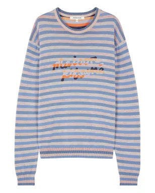 Maison Kitsuné ストライプ柄クルーネックセーター - ブルー - サムネイル1