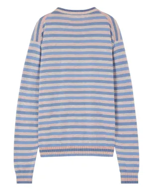 Maison Kitsuné ストライプ柄クルーネックセーター - ブルー - サムネイル5
