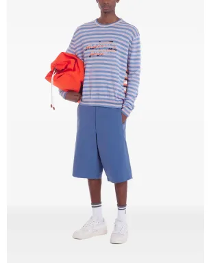 Maison Kitsuné ストライプ柄クルーネックセーター - ブルー - サムネイル2
