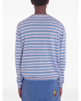 Maison Kitsuné ストライプ柄クルーネックセーター - ブルー - サムネイル3