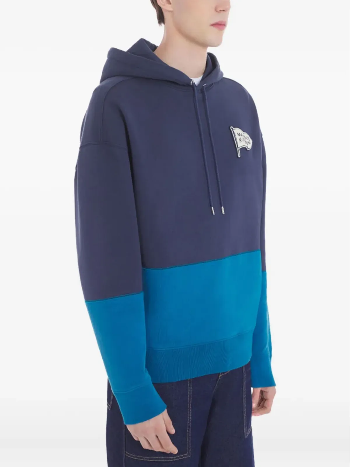 Maison Kitsuné カラーブロックデザイン ロゴパッチ フーディ - 画像3