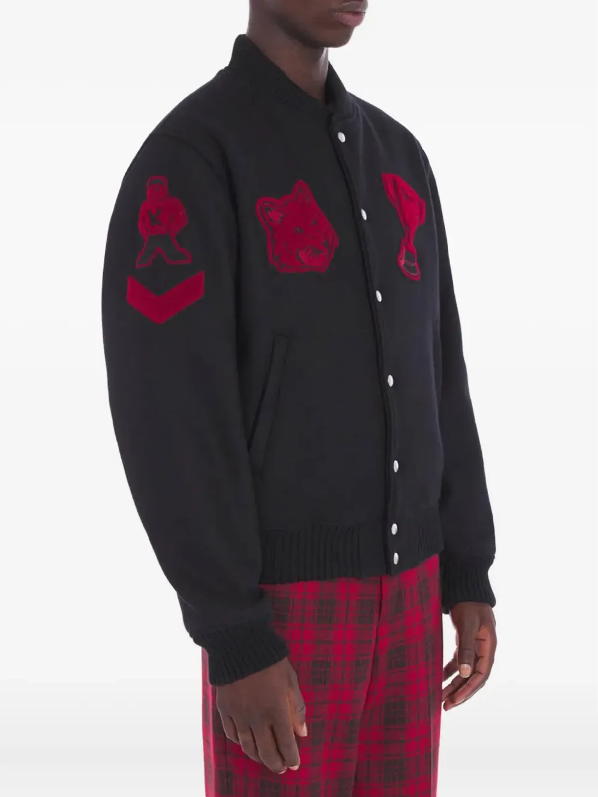 Maison Kitsuné アップリケ付きボタンジャケット - 画像3