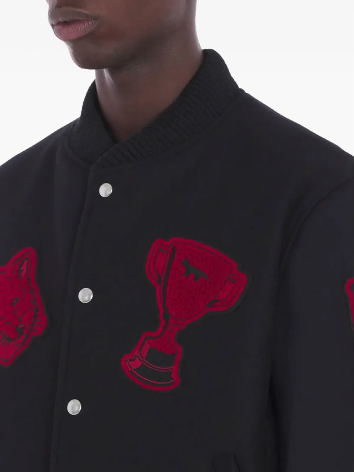 Maison Kitsuné アップリケ付きボタンジャケット - 画像4