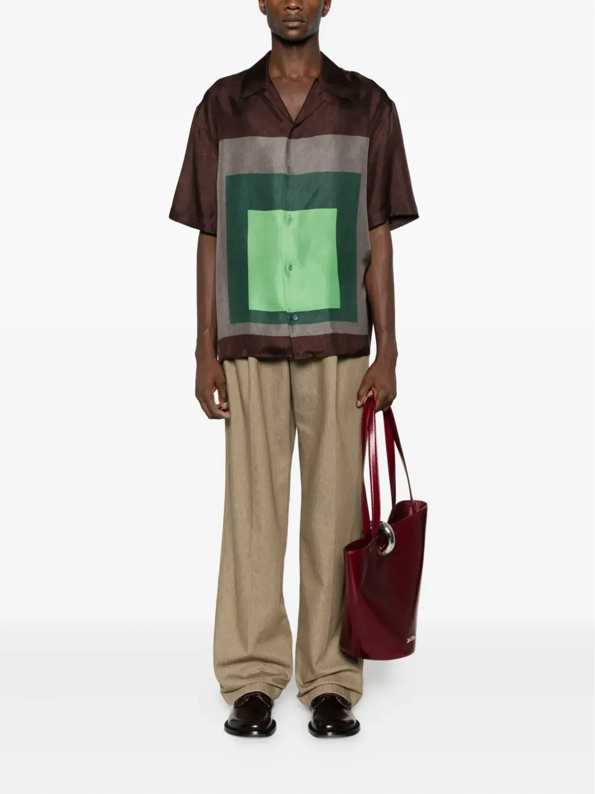 LOEWE シルクシャツ（ブラウン） - 画像2