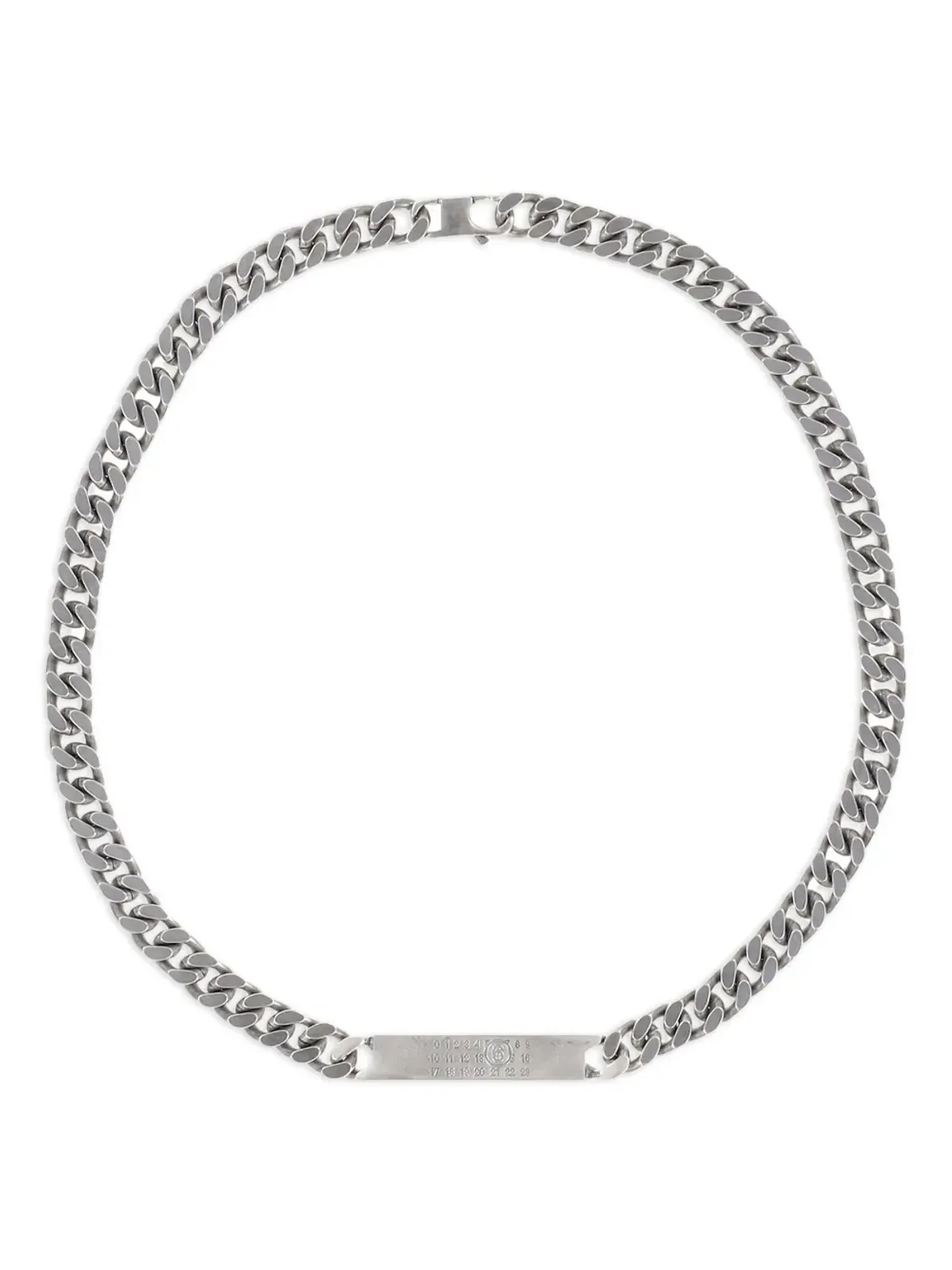 MM6 Maison Margiela チェーンプレートネックレス - シルバー - 画像1