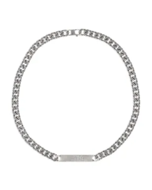 MM6 Maison Margiela チェーンプレートネックレス - シルバー - サムネイル1
