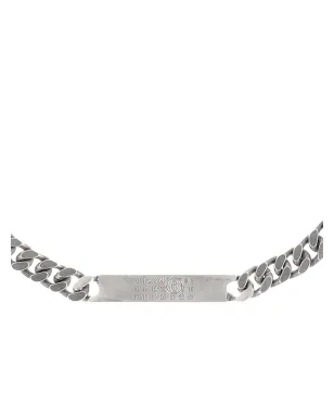 MM6 Maison Margiela チェーンプレートネックレス - シルバー - サムネイル2