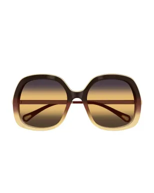 Chloé Eyewear 丸型サングラス - ブラウン - サムネイル1