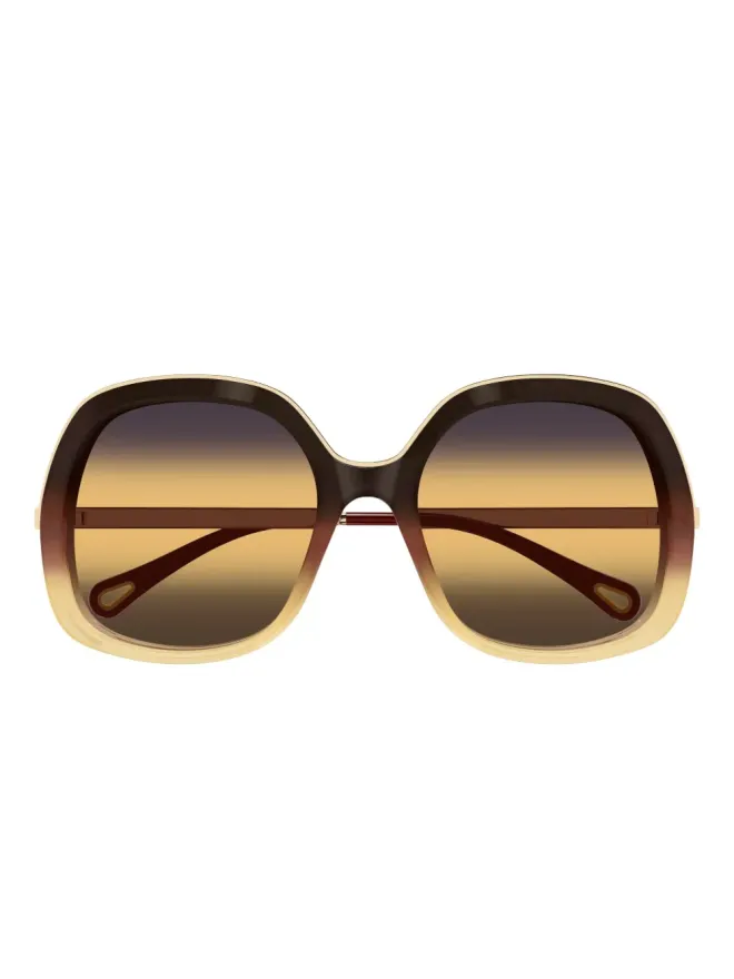 Chloé Eyewear Chloé Eyewear 丸型サングラス - ブラウンの商品画像