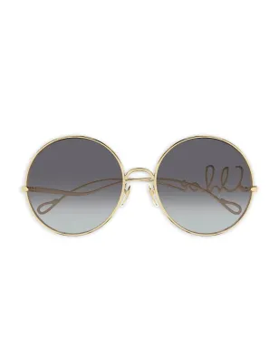 Chloé Eyewear ロゴ入りラウンドフレーム サングラス - Gold - サムネイル1