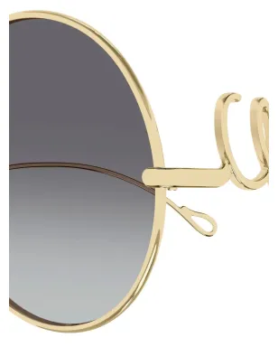 Chloé Eyewear ロゴ入りラウンドフレーム サングラス - Gold - サムネイル3