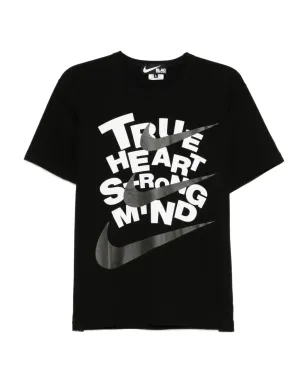 Black Comme Des Garçons × Nike スローガンプリントTシャツ - サムネイル1