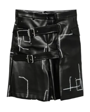 Black Comme Des Garçons コントラストステッチプリントショーツ - サムネイル1