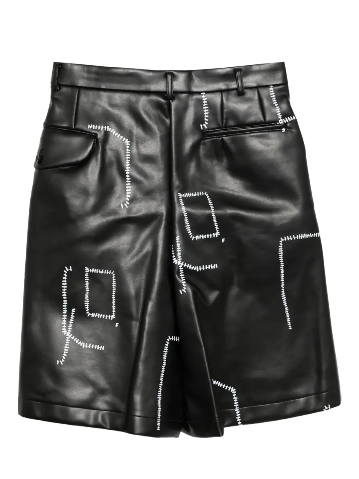 Black Comme Des Garçons コントラストステッチプリントショーツ - 画像2