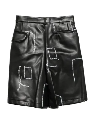 Black Comme Des Garçons コントラストステッチプリントショーツ - サムネイル2