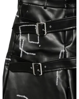 Black Comme Des Garçons コントラストステッチプリントショーツ - サムネイル3