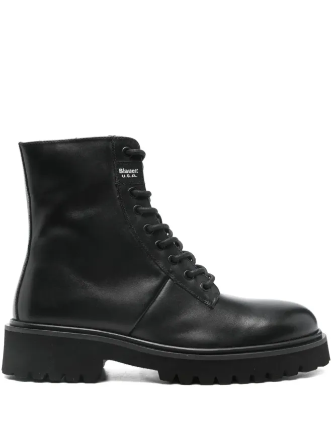 Blauer Blauer レースアップ レザーバイカーブーツの商品画像