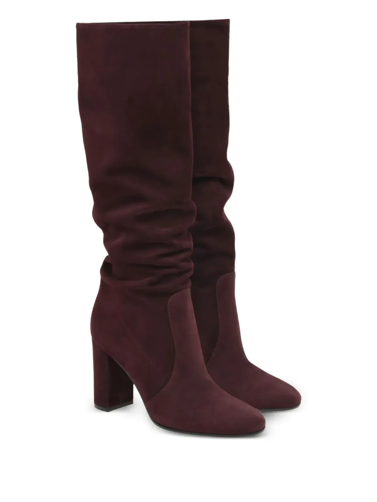 Gianvito Rossi 85mm Glen ruched block-heel knee-high boots - Red - 画像2