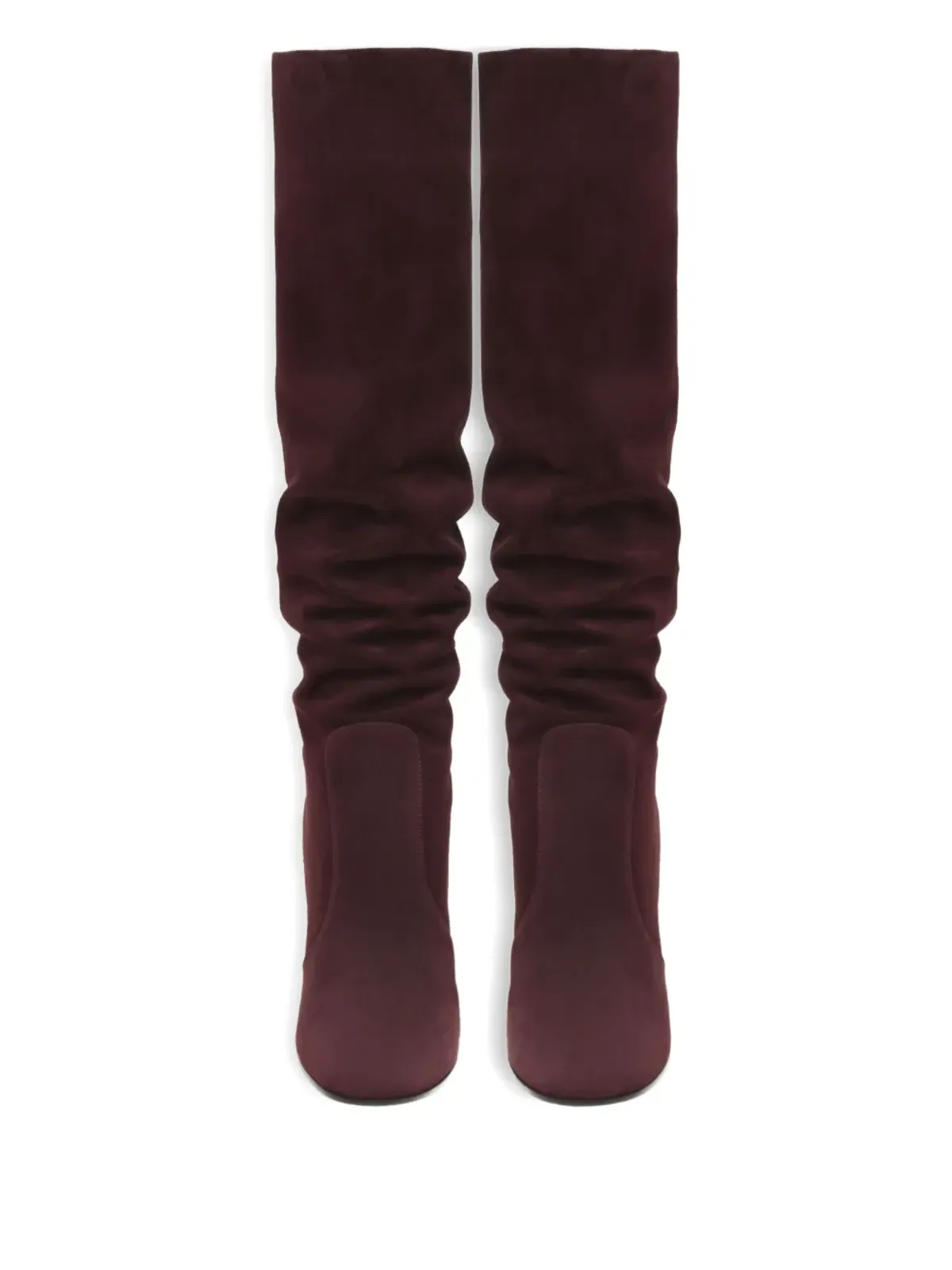 Gianvito Rossi 85mm Glen ruched block-heel knee-high boots - Red - 画像4