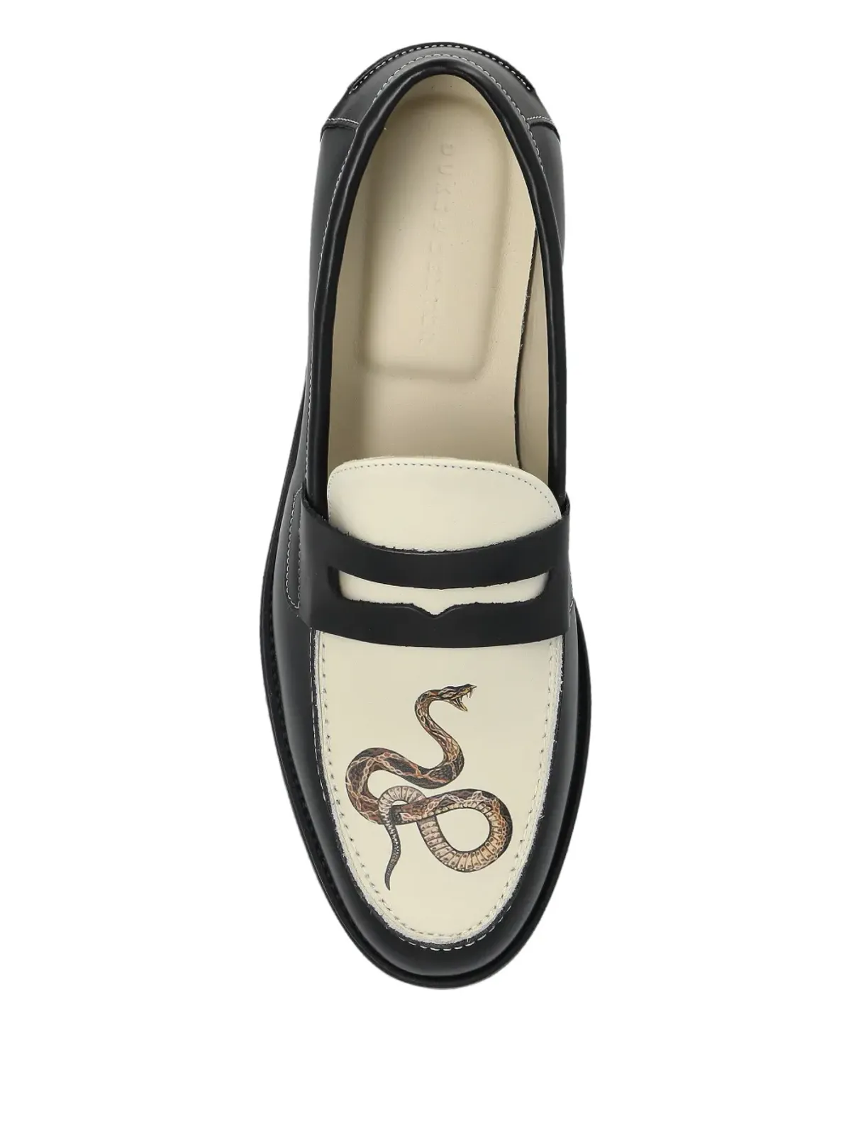 DUKE & DEXTER Wilde蛇柄ローファー（ブラック） - 画像3