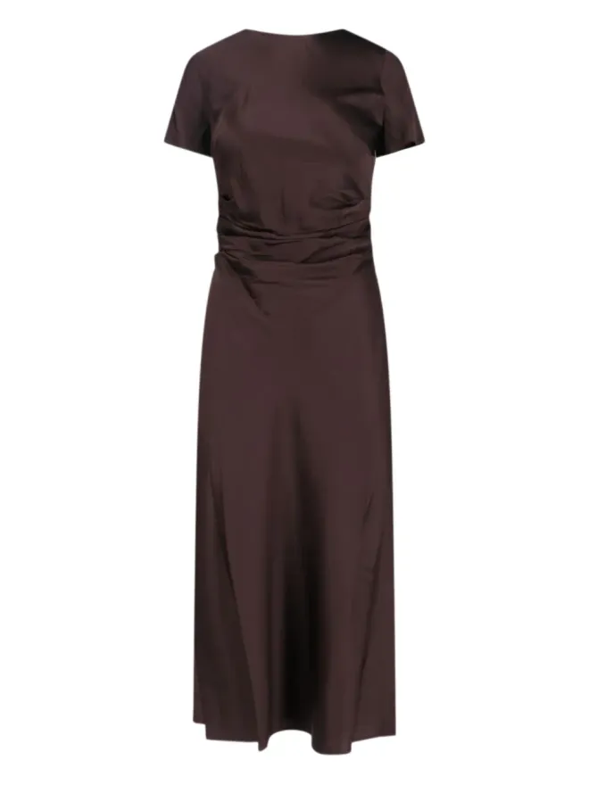 STAUD STAUD Phare ruched midi dress - Brownの商品画像