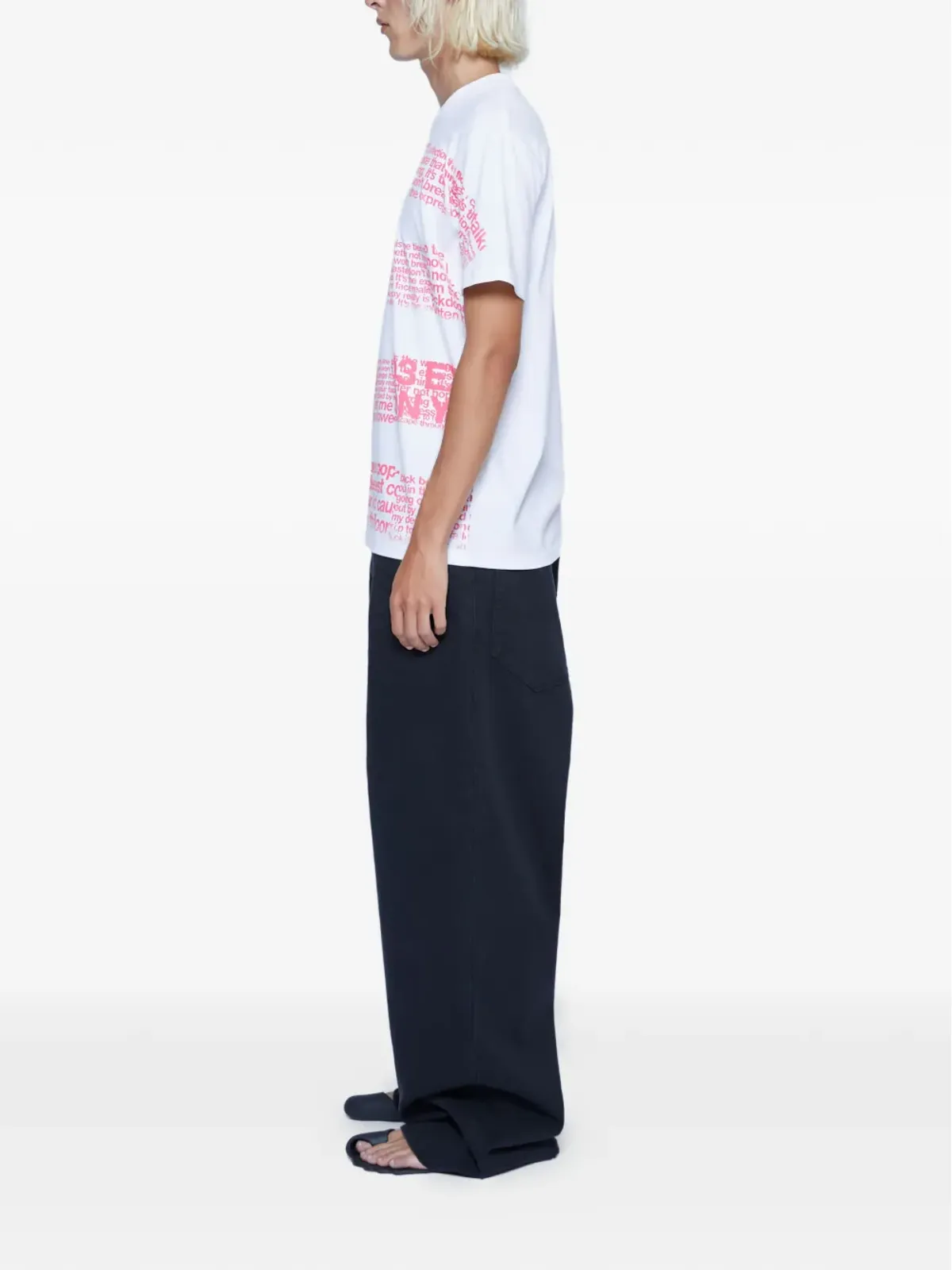 Mechatok x LN-CC text-print T-shirt - White - 画像3