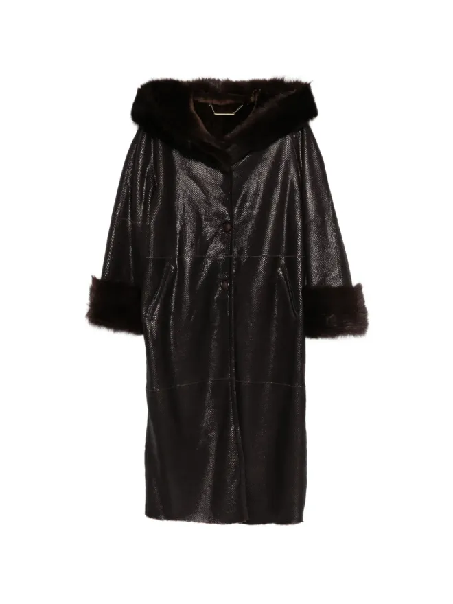 Nour Hammour Nour Hammour ガンシン ファー付き レザーコートの商品画像