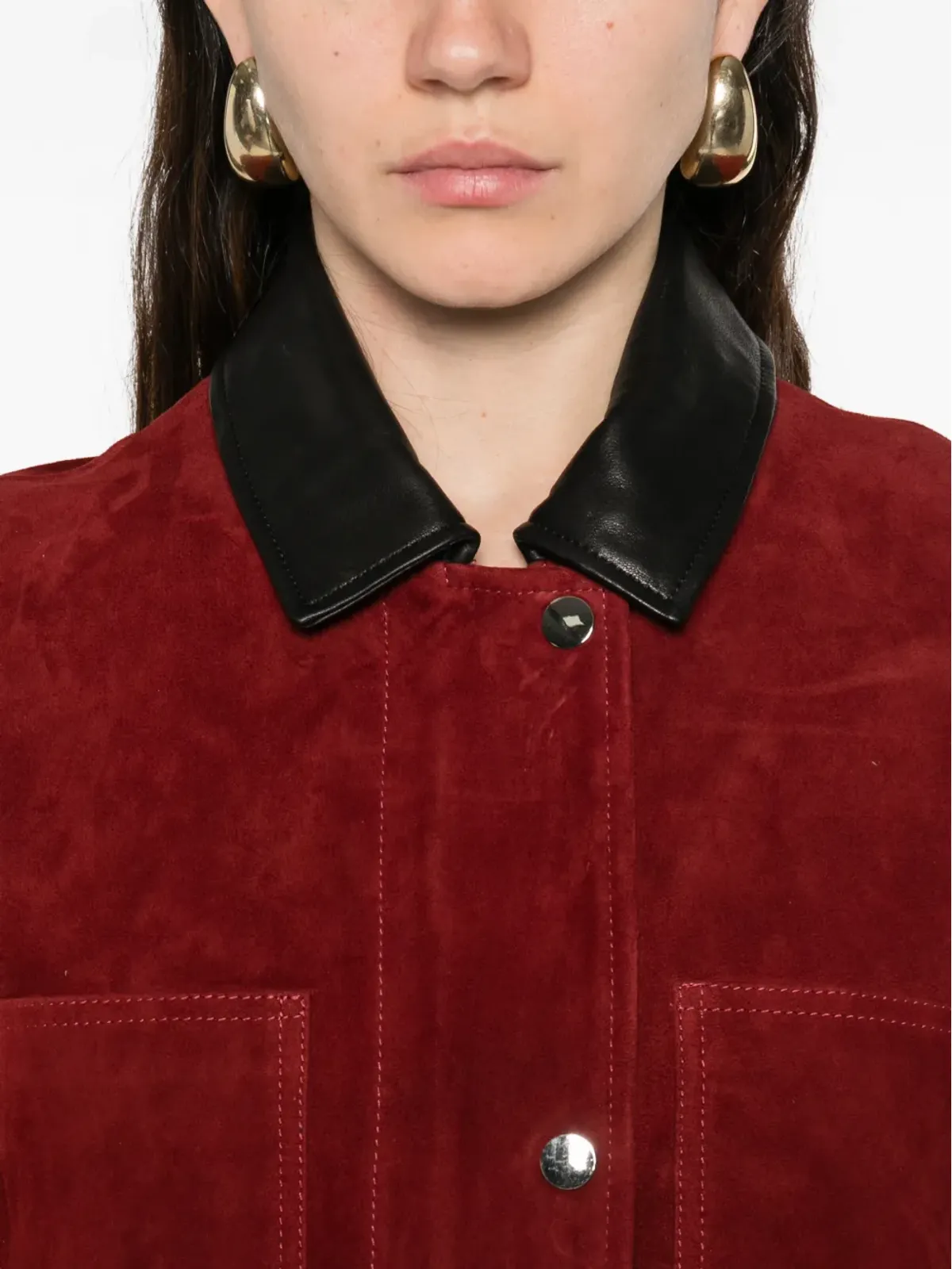 Nour Hammour Barn suede jacket - Red - 画像5