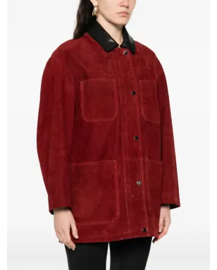 Nour Hammour Barn suede jacket - Red - サムネイル3