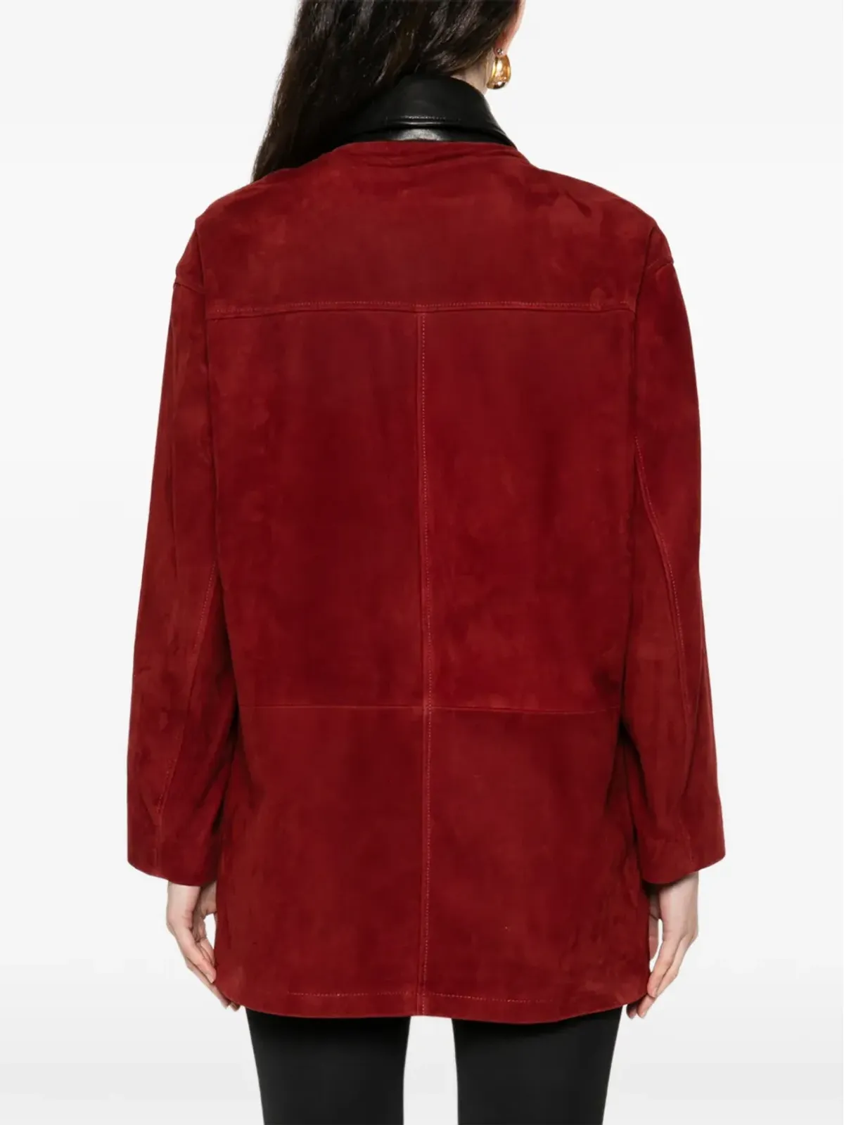 Nour Hammour Barn suede jacket - Red - 画像4