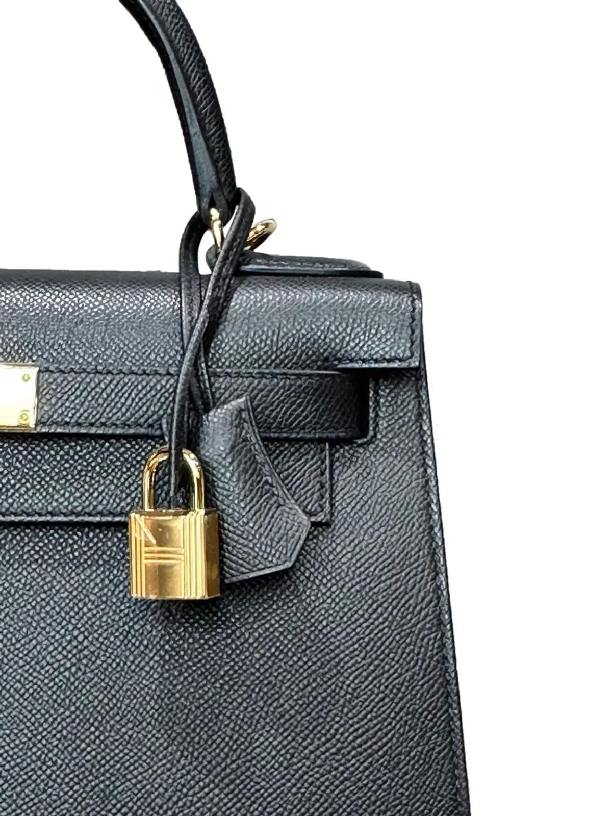 Hermès ビンテージ 2024年 Kelly Sellier エプソム レザー トップハンドル ハンドバッグ ゴールド金具 ブラック - 画像4