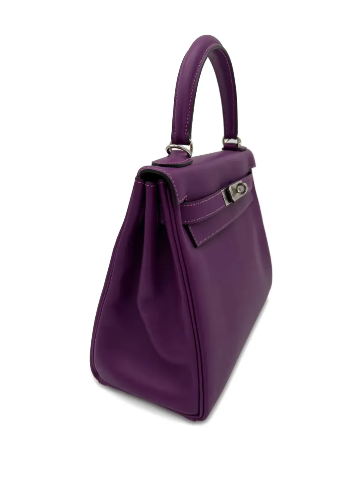 Hermès ビンテージ 2018 ケリー28 リターン・スイフト パラジウム金具 ハンドバッグ パープル - 画像3