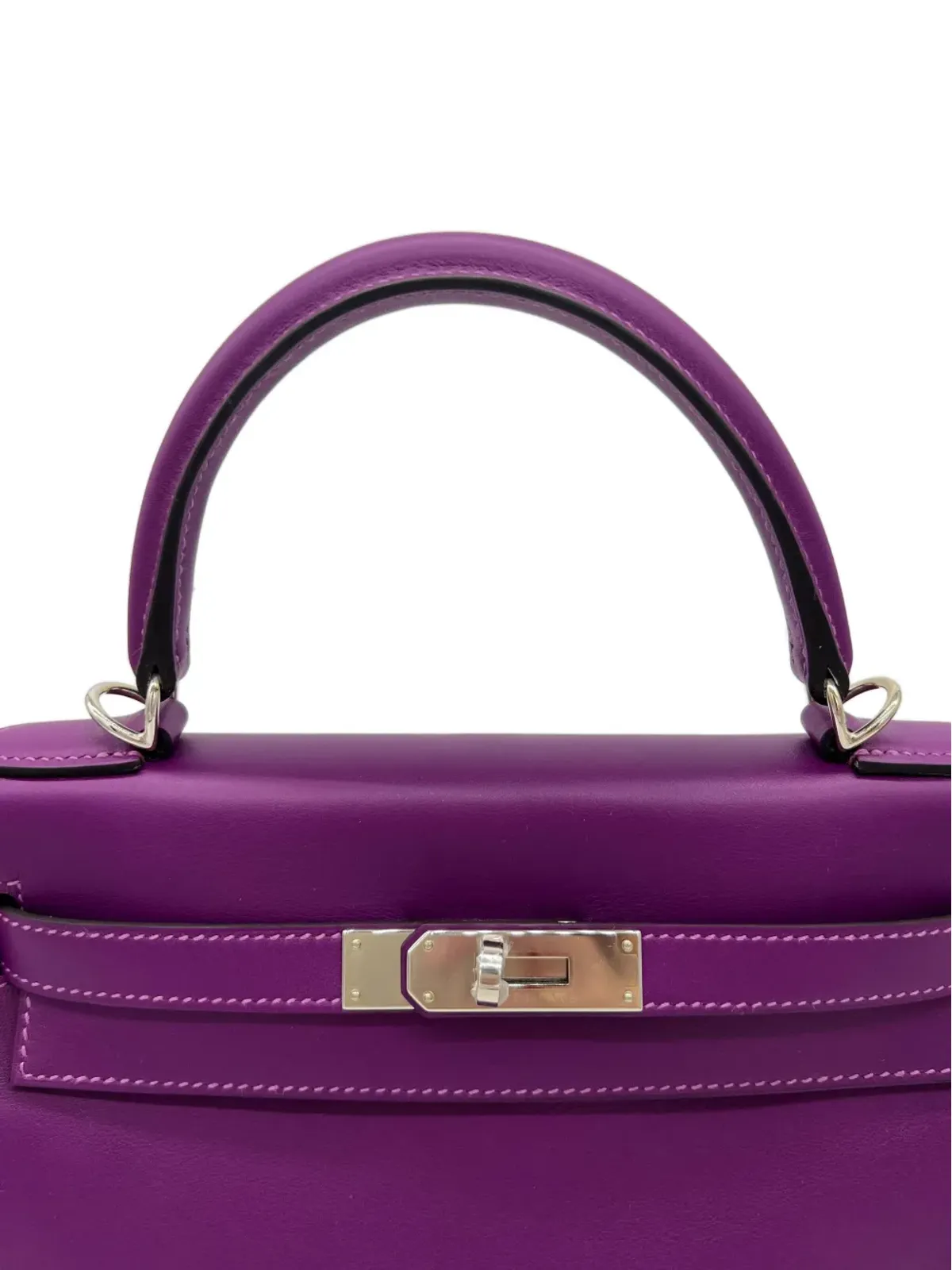 Hermès ビンテージ 2018 ケリー28 リターン・スイフト パラジウム金具 ハンドバッグ パープル - 画像4