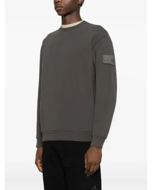 Stone Island リブ編みトリム スウェットシャツ グレー - サムネイル3