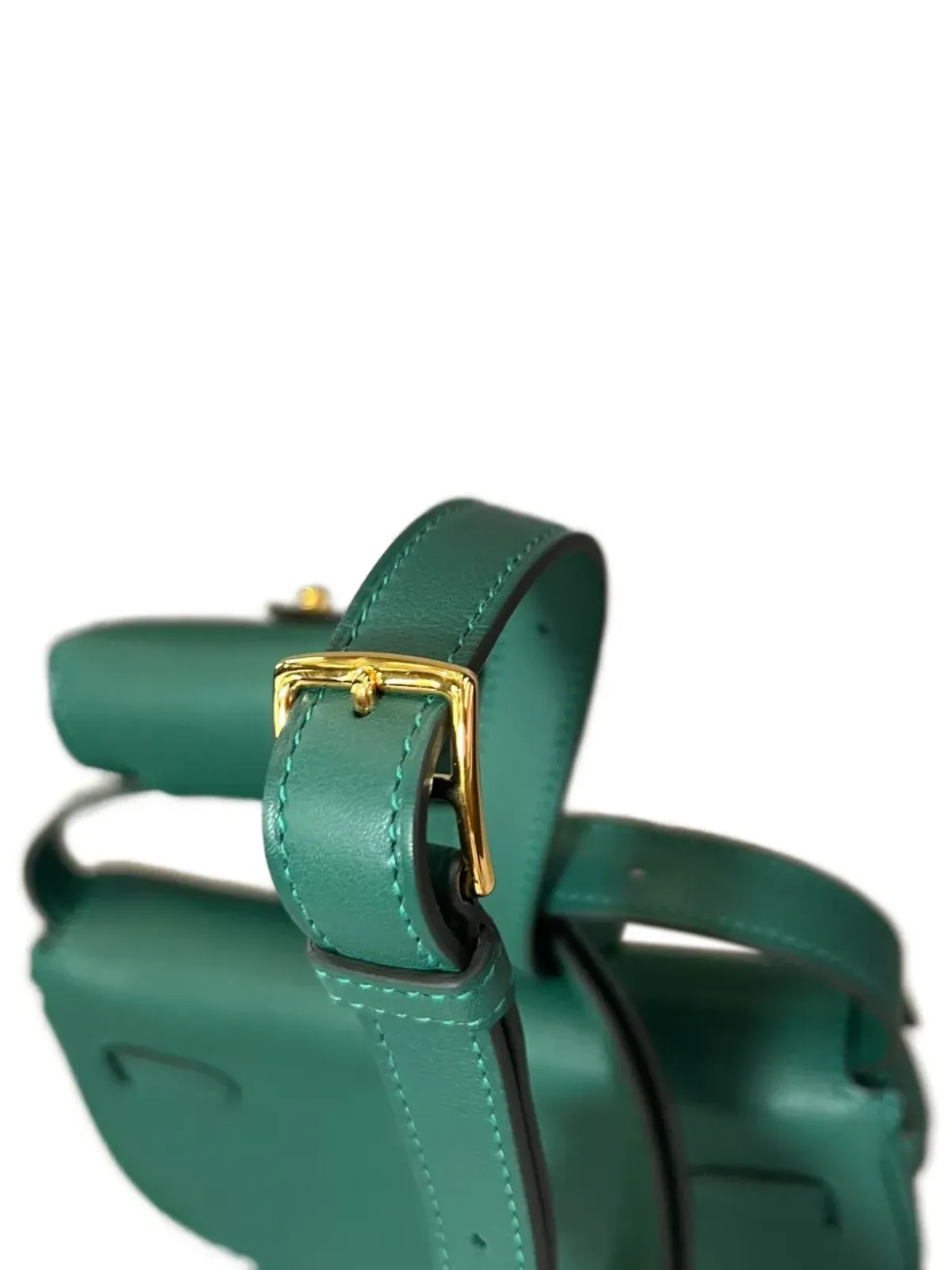 Hermès ビンテージ 2024 ケリー・ムーヴ スイフトレザー ゴールド金具 クロスボディバッグ グリーン - 画像3