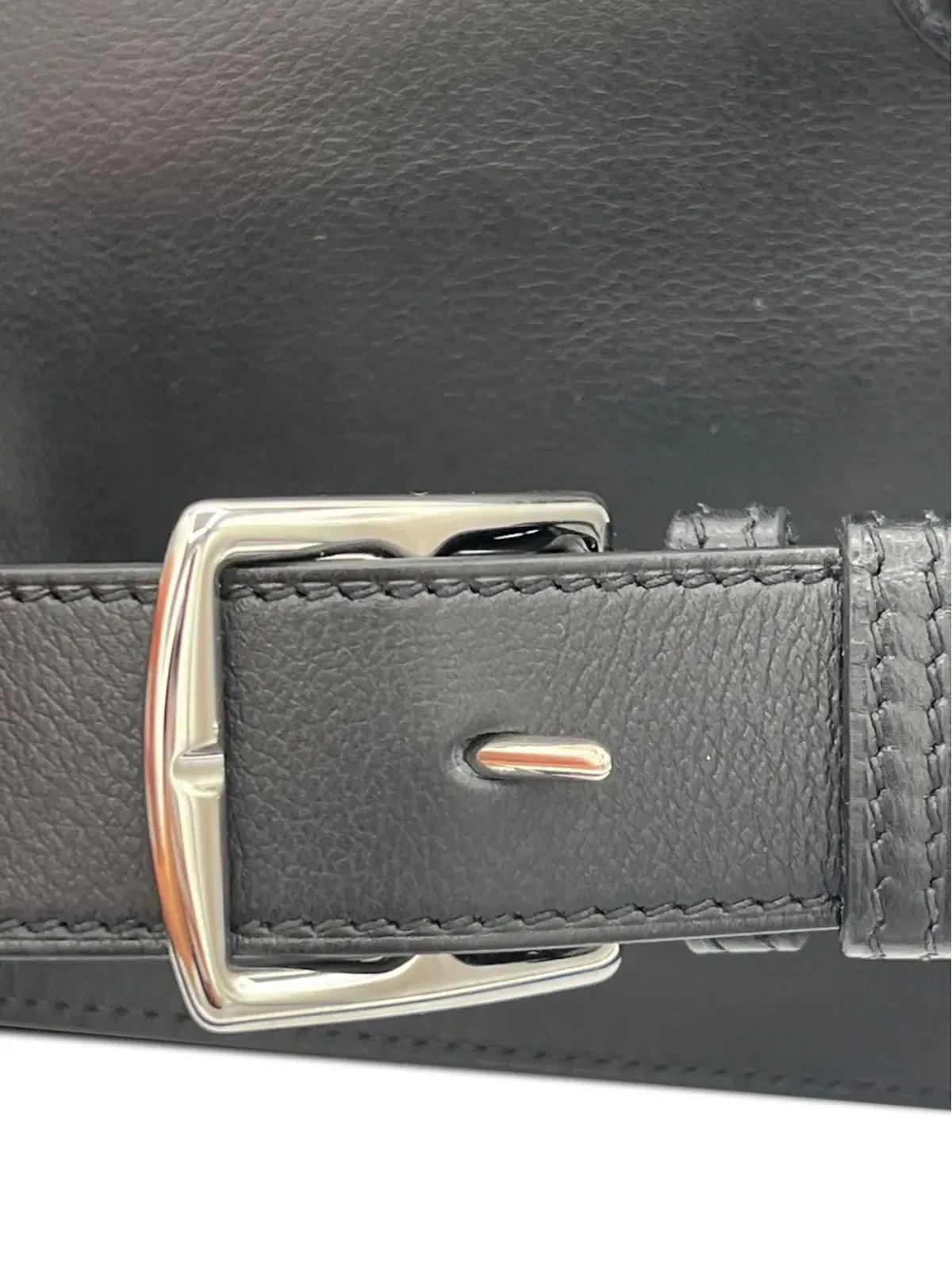 ビンテージ Hermès Pre-Owned ケリー・メッセンジャー Swiftレザー パラジウム金具 バッグ - 画像4