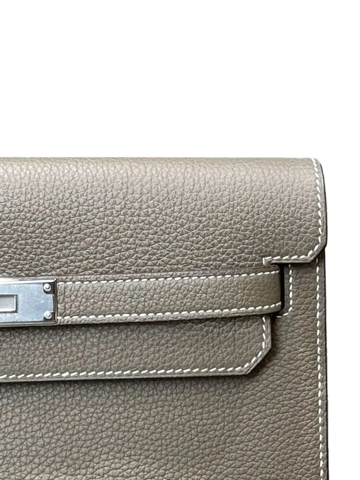 Hermès ビンテージ ケリー デペシュ 25 エトープ トーゴ クラッチバッグ - 画像3
