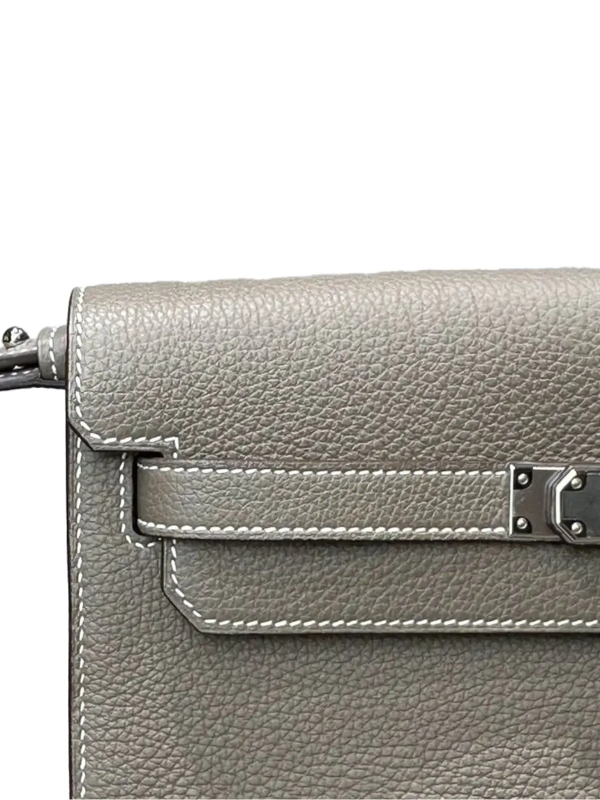 Hermès ビンテージ ケリー デペシュ 25 エトープ トーゴ クラッチバッグ - 画像4