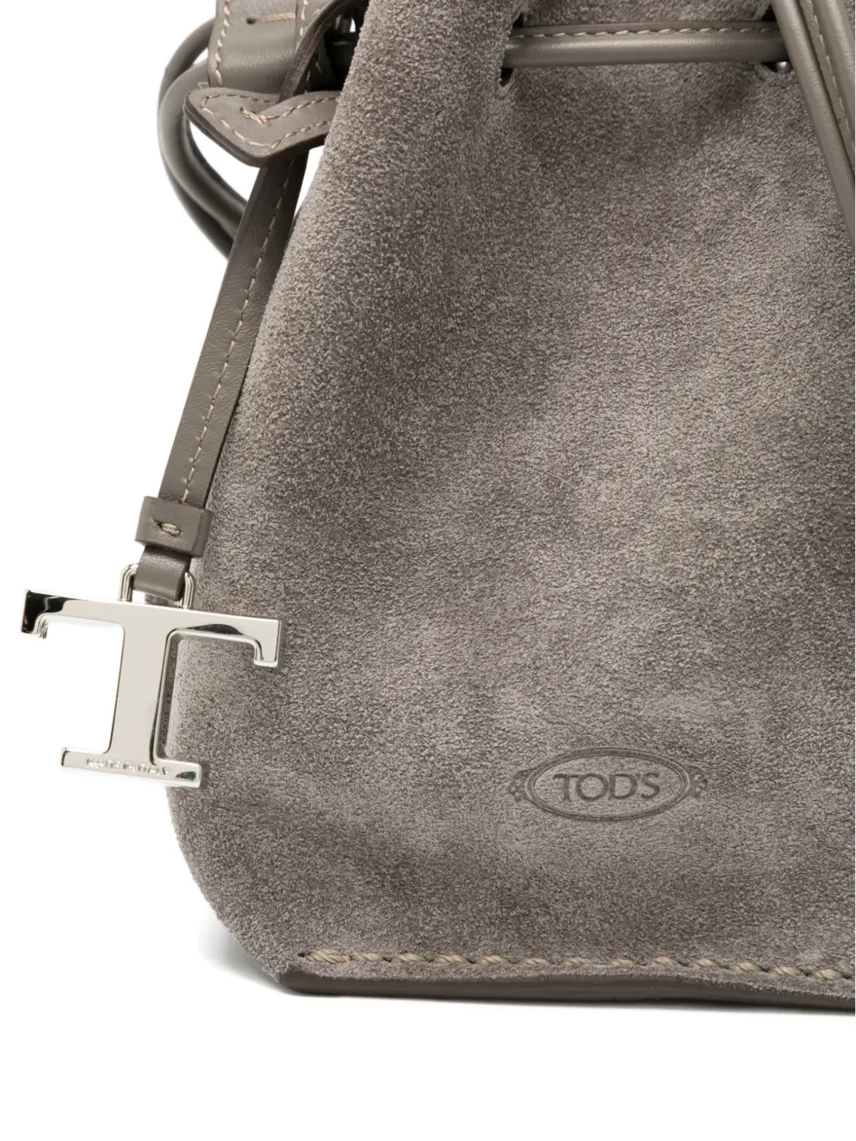 Tod's ミニスエード バケットバッグ - グレー - 画像4