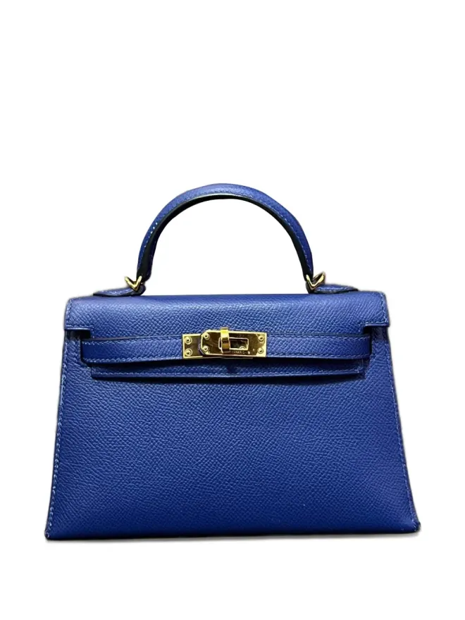 Hermès Pre-Owned Hermès ビンテージ ミニ ケリー・セルリエ 20 エプソムレザー ゴールドハードウェア トートバッグ ブルーの商品画像