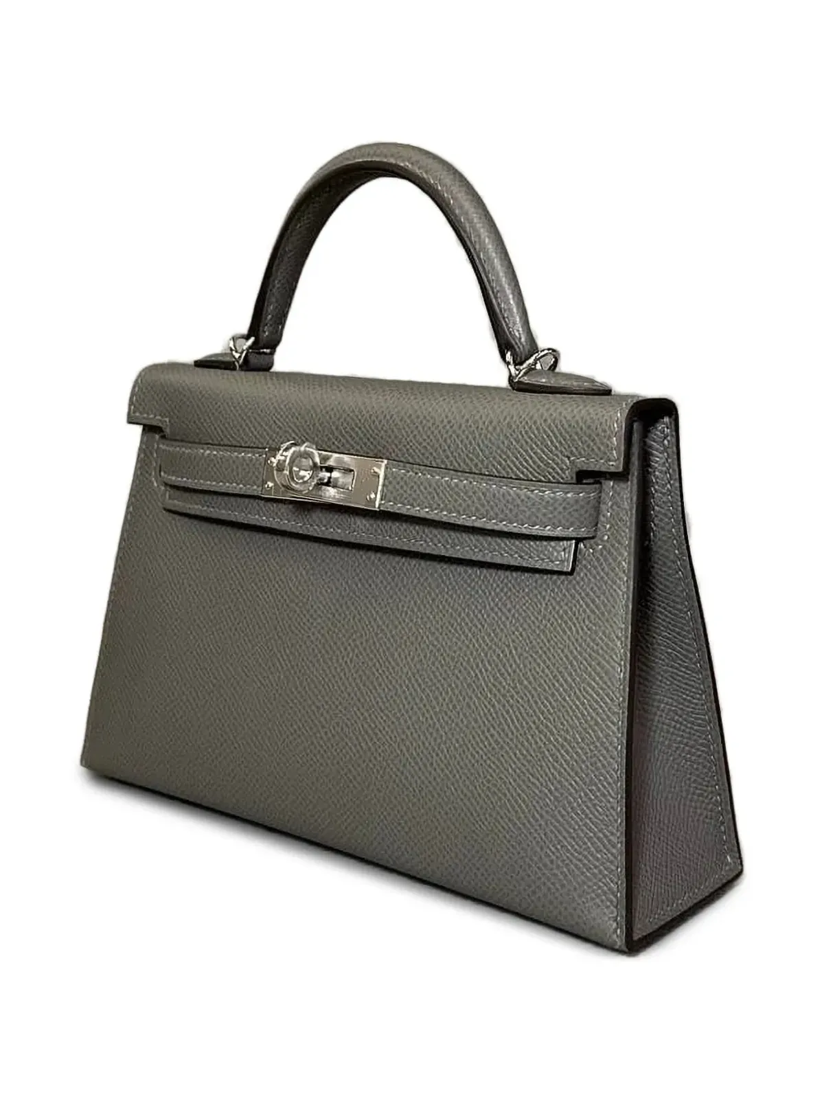 Hermès Pre-Owned ミニ Kelly Sellier 20 Verso エプソンレザー パラジウム金具 トートバッグ - グレー - 画像3