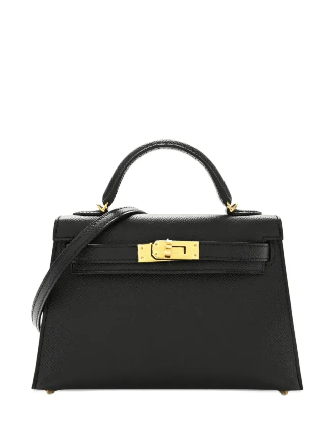 Hermès Pre-Owned Hermès ビンテージ ミニ ケリー セリエ 20 エプソン レザー ゴールド金具 トートバッグ ブラックの商品画像