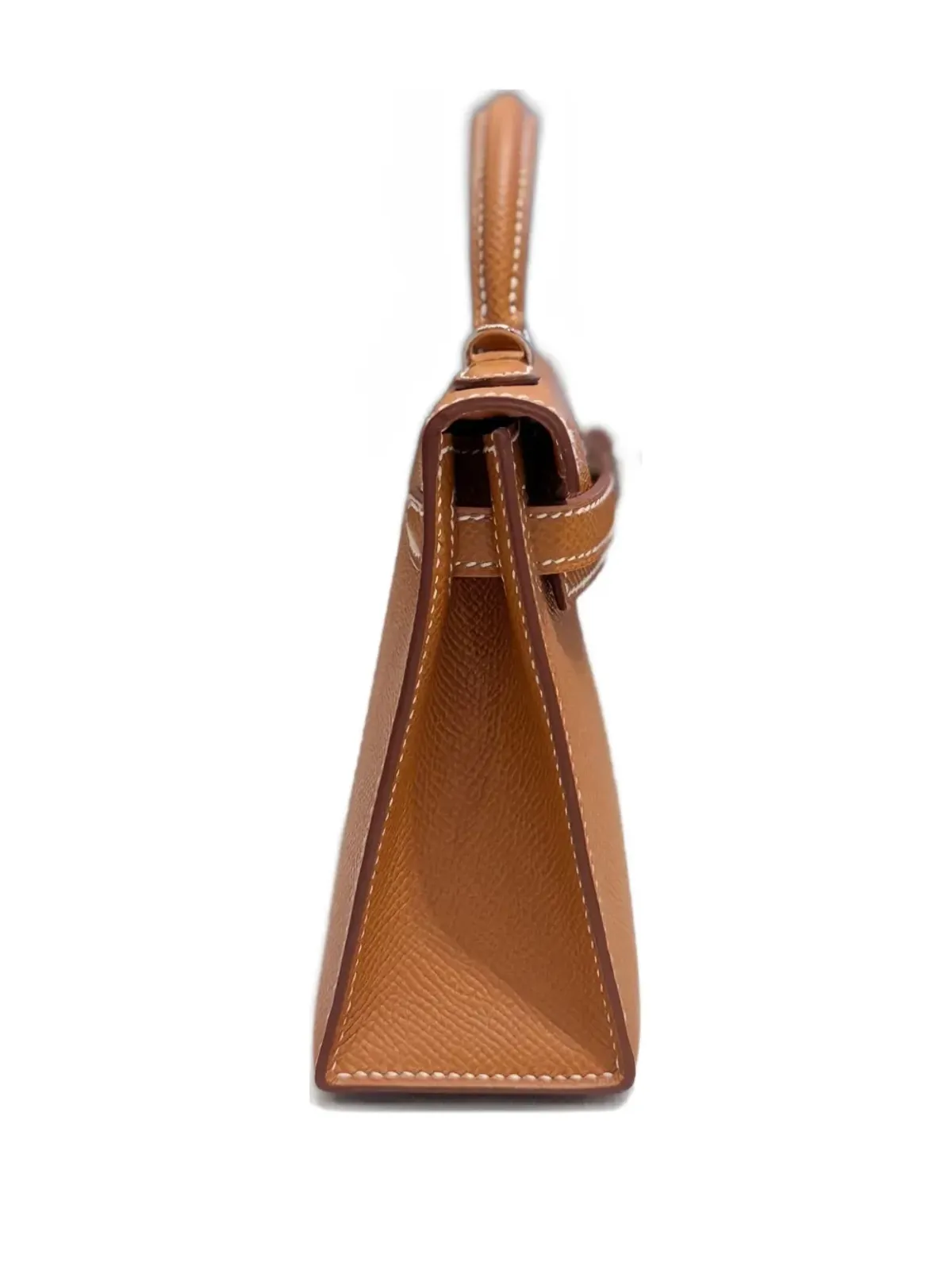 Hermès ビンテージ 2024 ミニ ゴールド ケリー・セリエ 20 エプソム レザー パラジウム金具 トートバッグ ブラウン - 画像3
