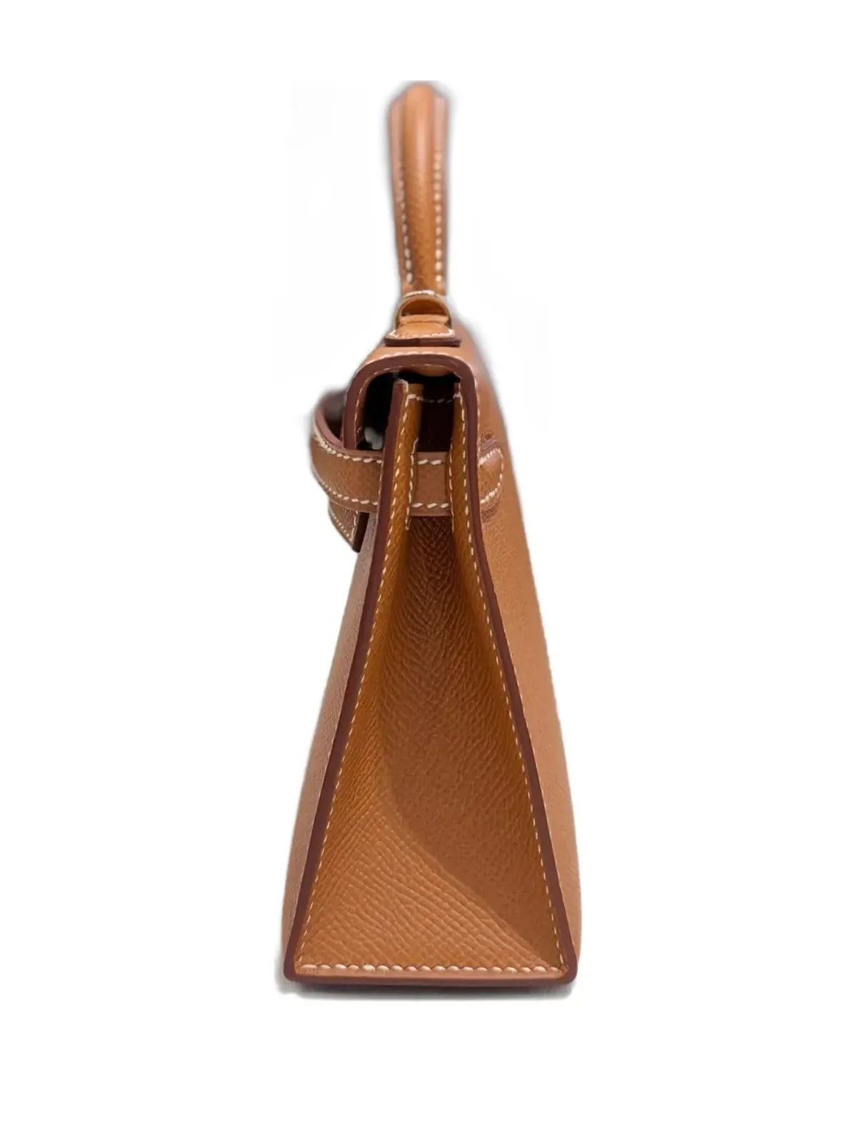 Hermès ビンテージ 2024 ミニ ゴールド ケリー・セリエ 20 エプソム レザー パラジウム金具 トートバッグ ブラウン - 画像4