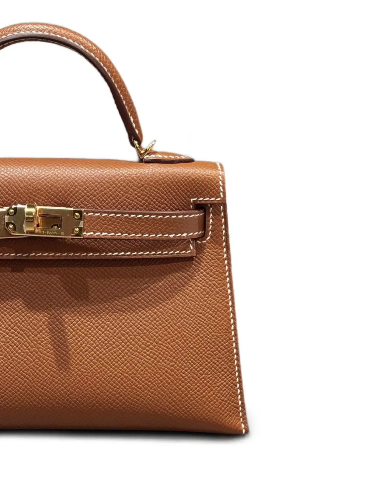 Hermès ビンテージ ミニ ゴールド ケリー・セルリエ エプソム トートバッグ - ブラウン - 画像5
