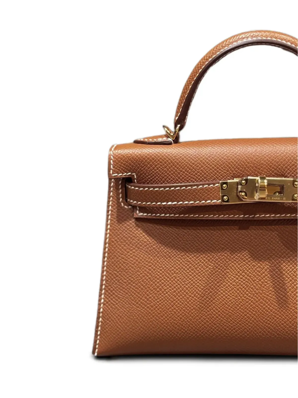 Hermès ビンテージ ミニ ゴールド ケリー・セルリエ エプソム トートバッグ - ブラウン - 画像3