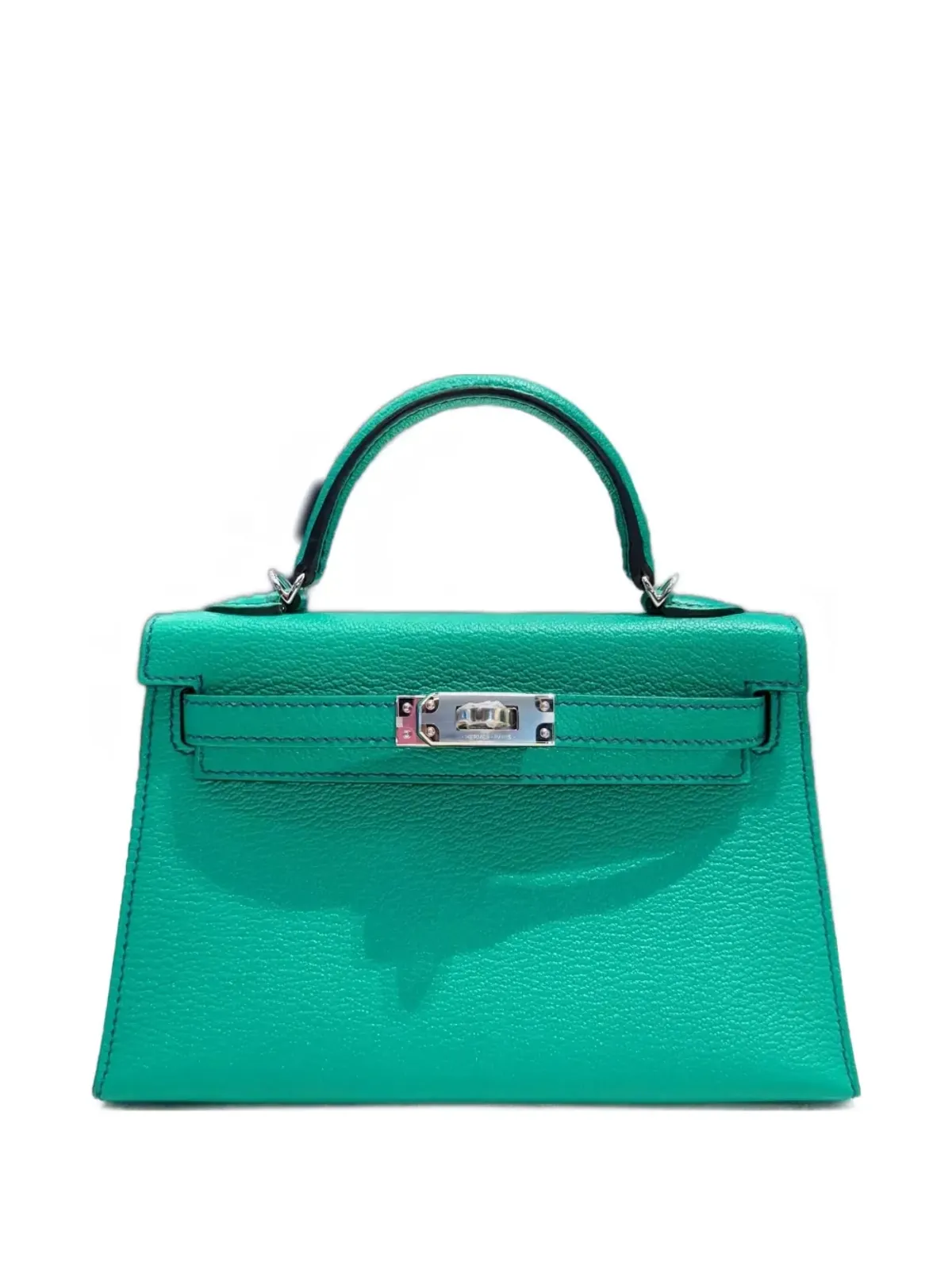 Hermès Pre-Owned 2024 ハイエンド スペシャルオーダー(HSS) ミニ ケリー セリエ 20 Verso Chevre Leather パラジウム金具 トートバッグ - グリーン - 画像1